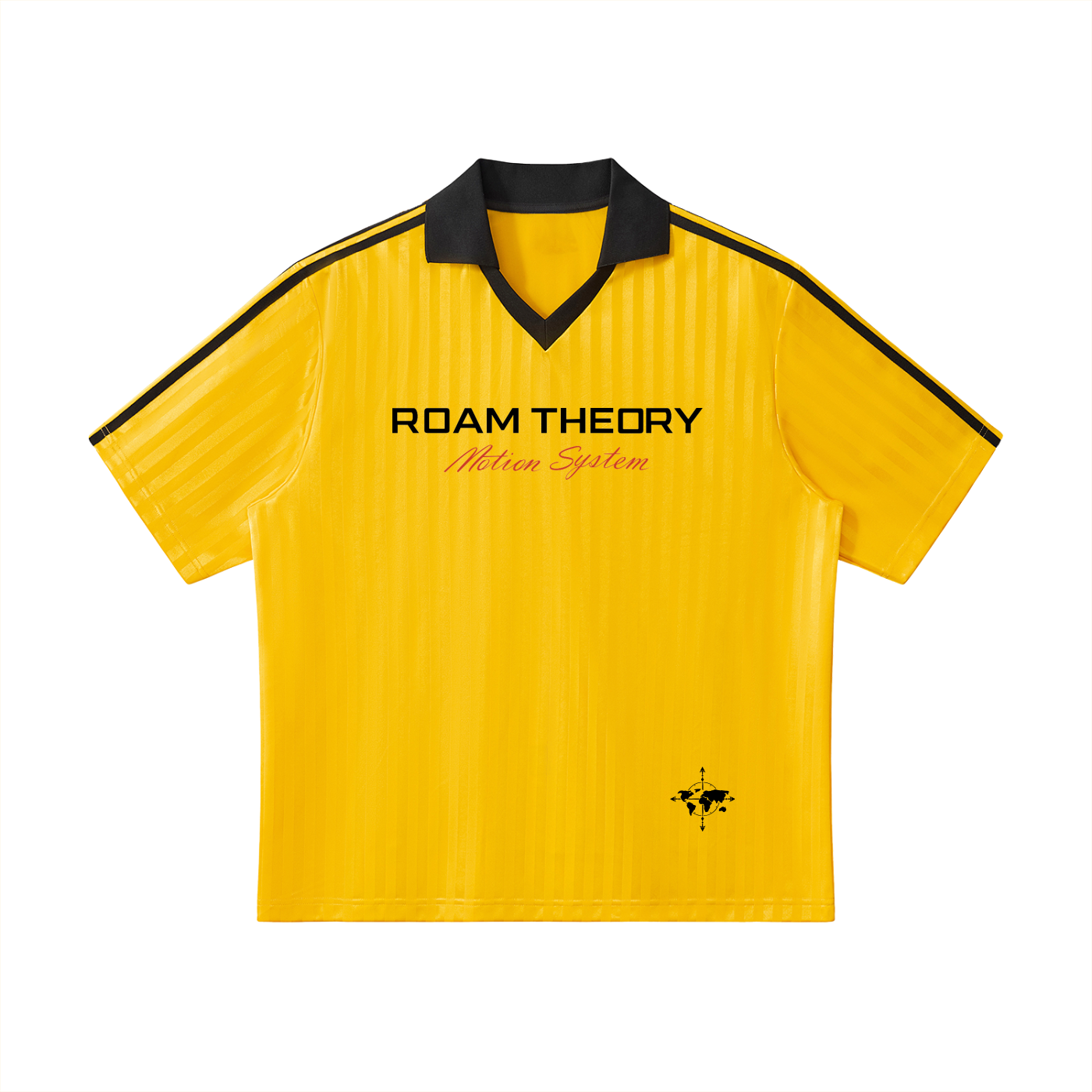 Contrast Collar Striped Soccer Jersey